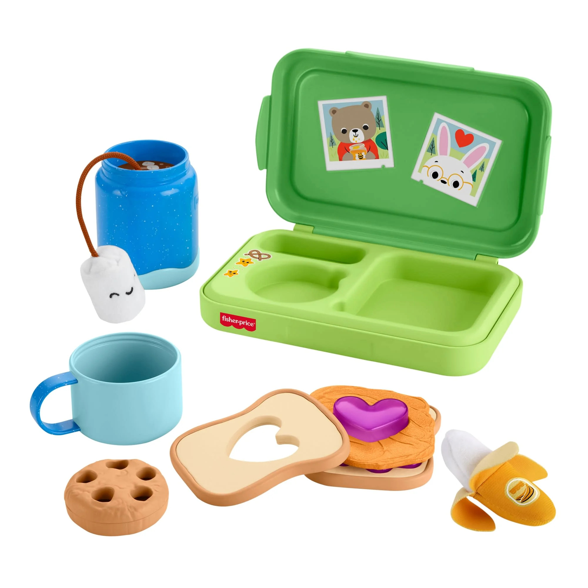 Fisher-Price Friendship Forest Activity Lunchbox, Pretend Food Play Toy for Toddlers, 9 Pieces | Walmart (US)