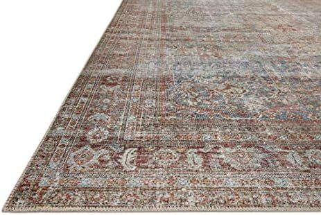 Chris Loves Julia x Loloi Jules JUL-05 Lagoon / Brick Oriental Area Rug 7'-6" x 9'-6" | Amazon (US)