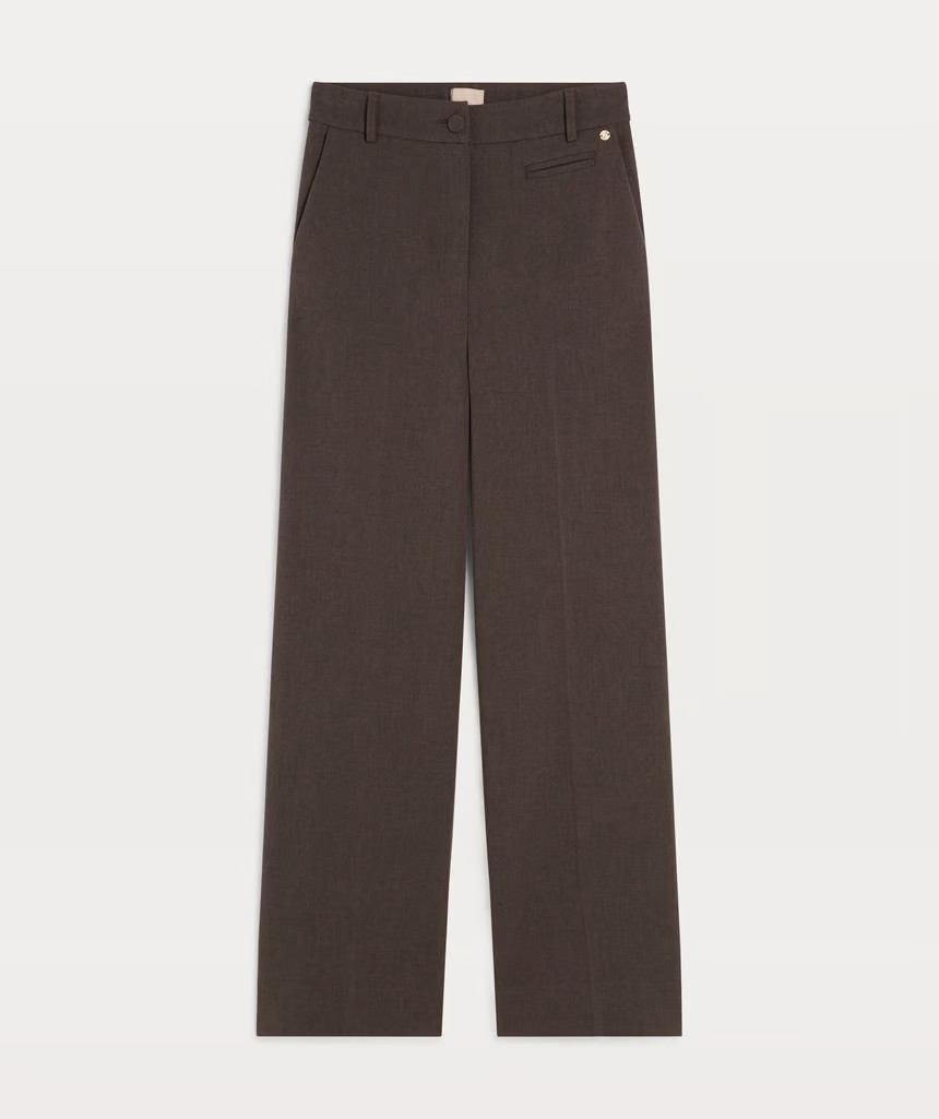 KATE high rise wide leg pantalon - graphite melange | JOSH V (NL)