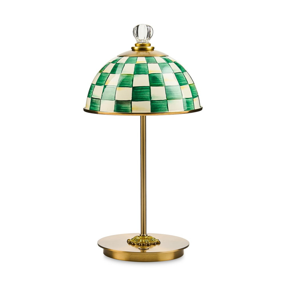 Courtly Check LED Rechargeable Dome Table Lamp | MacKenzie-Childs