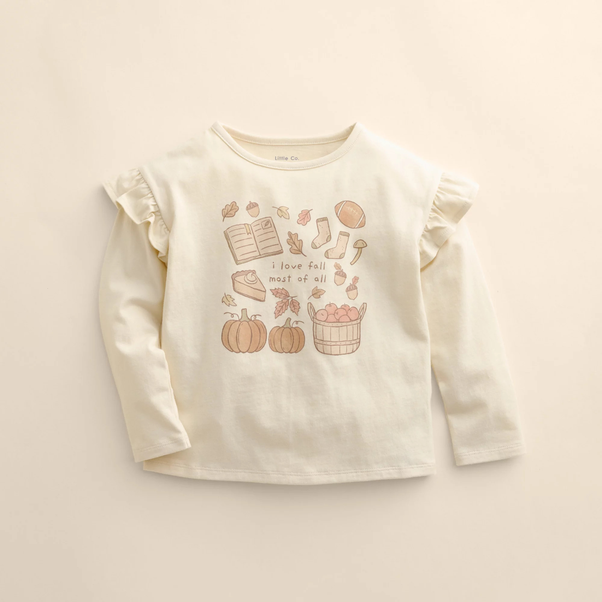 Baby & Toddler Girl Little Co. by Lauren Conrad Long Sleeve Graphic Tee, Toddler Girl's, Size: 3 Months, Beige Love Fall | Kohl's