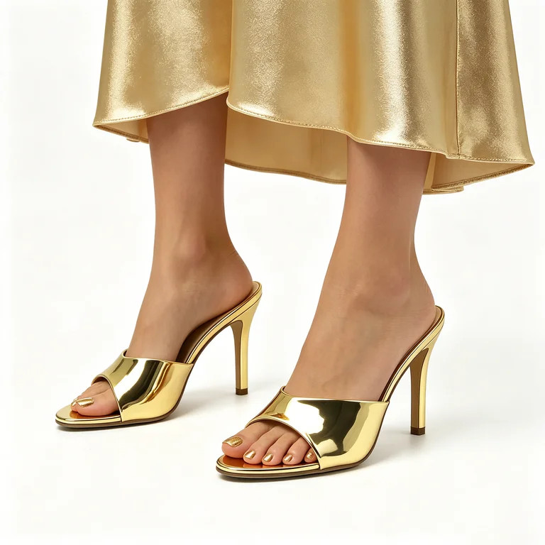 Women's Stiletto High Heel Mules Peep Open Toe Sandals Mules Shoes for Women High Heel Slip on Ba... | Walmart (US)