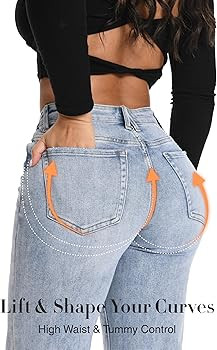 ONESO Wide Leg Jeans for Women High Waisted Stretchy Baggy Denim Pants | Amazon (US)