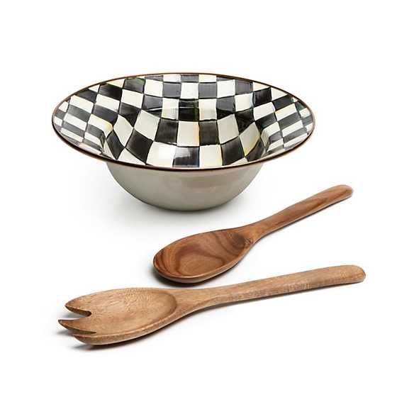 Courtly Check Salad Serving Set | MacKenzie-Childs