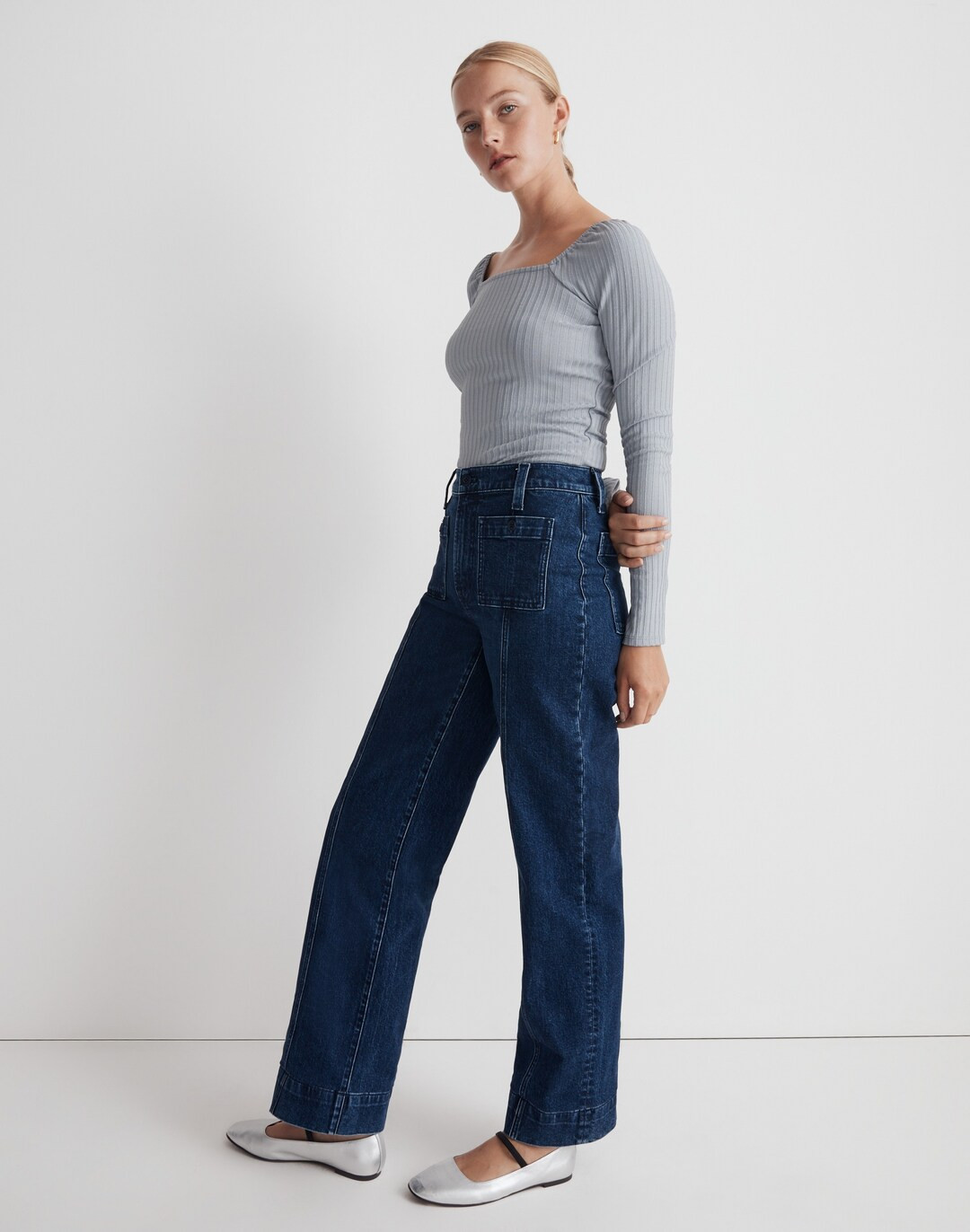 The Perfect Vintage Wide-Leg Jean in Norden Wash: Patch-Pocket Edition | Madewell