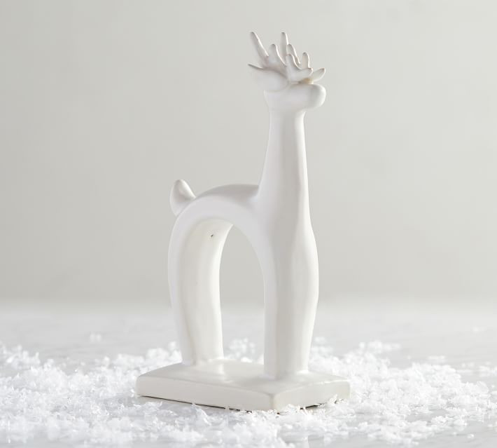 White Ceramic Reindeer | Pottery Barn (US)