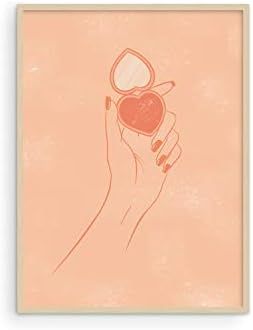 Haus and Hues Makeup Wall Art and Peach Wall Decor - Makeup Pictures Wall Decor and Aesthetic Pos... | Amazon (US)