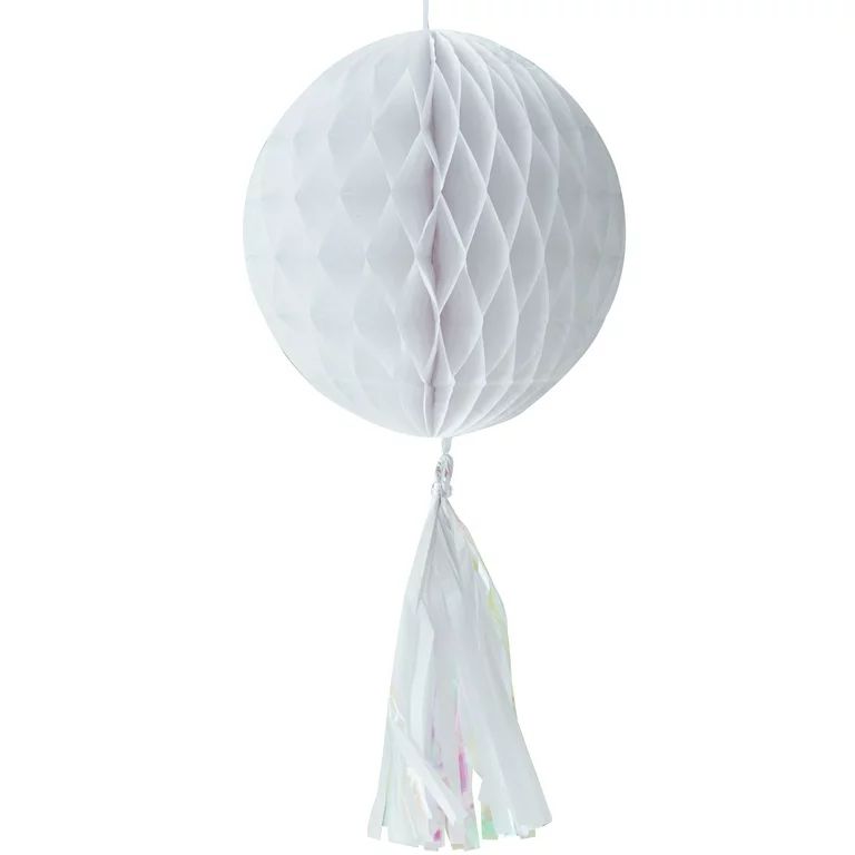 Way to Celebrate! White Tissue Honeycomb Ball Decoration ror Parties, 1 Ct., Paper | Walmart (US)