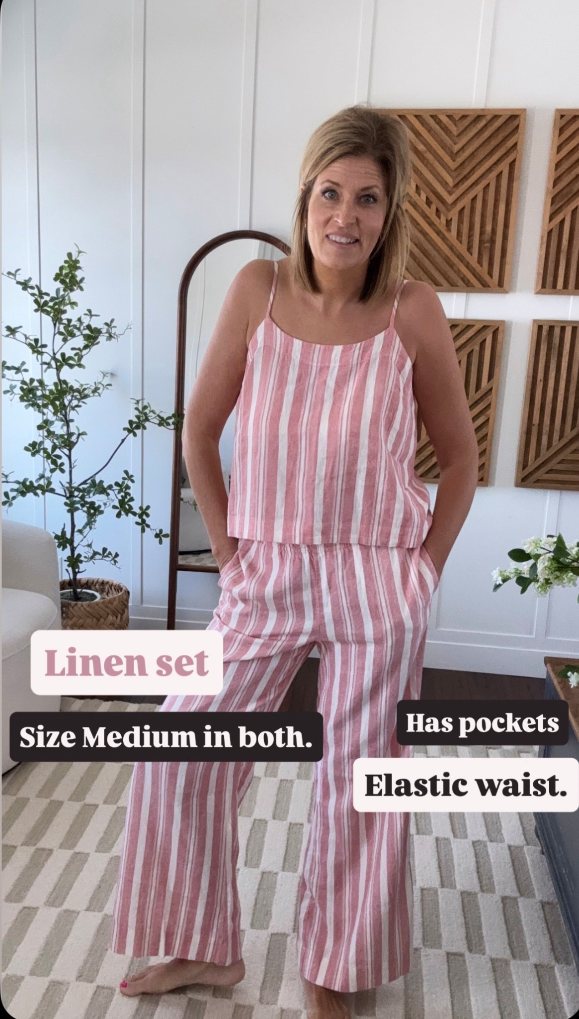 Linen Set - comes in other colors and pattens.

#LTKmomlife #LTKOver40 #LTKSaleAlert