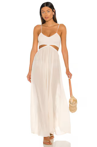 Indah Innocence Solid Smocked Maxi Dress in Opal from Revolve.com | Revolve Clothing (Global)