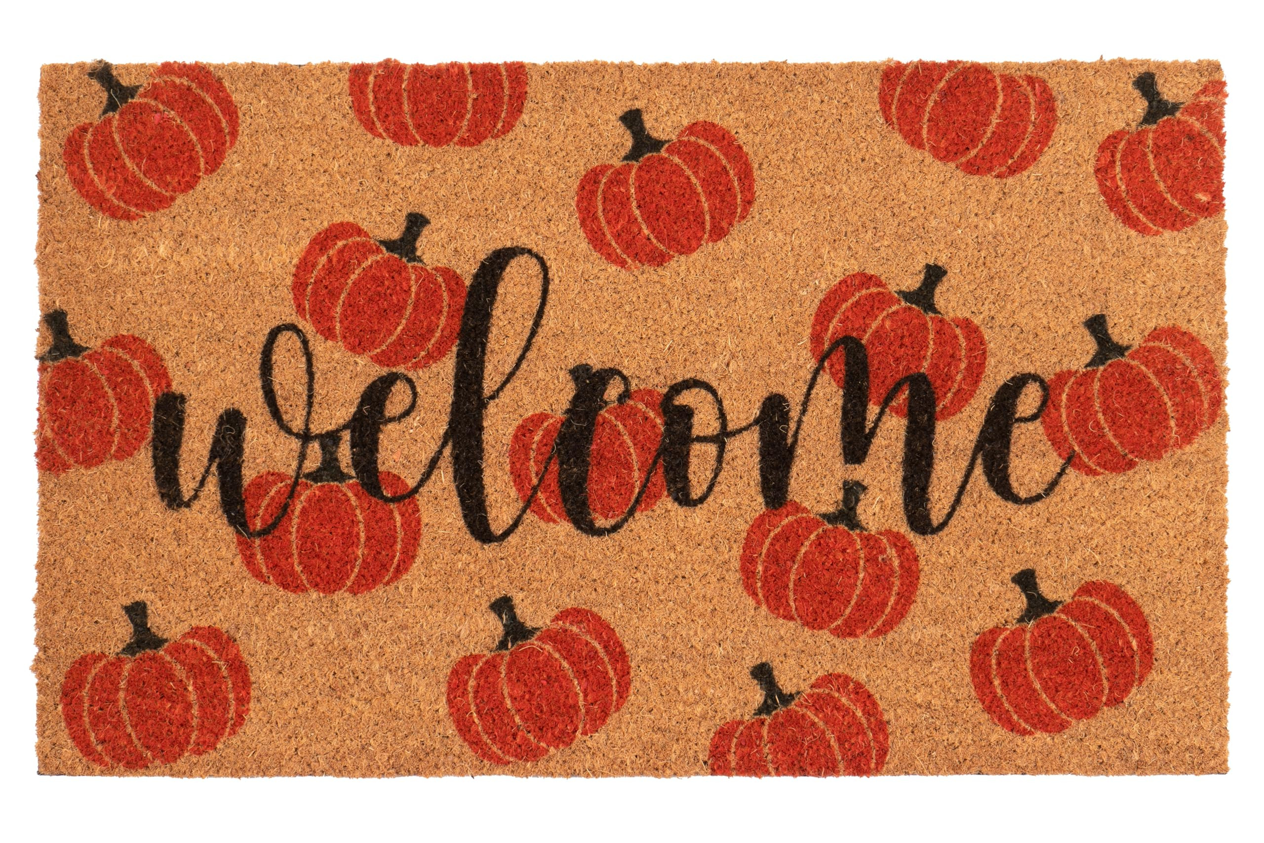 Thanksgiving Fall Coir Door Mat Welcome Pumpkin Doormats Natural Coir Mats Non Slip Front Door Ru... | Amazon (US)