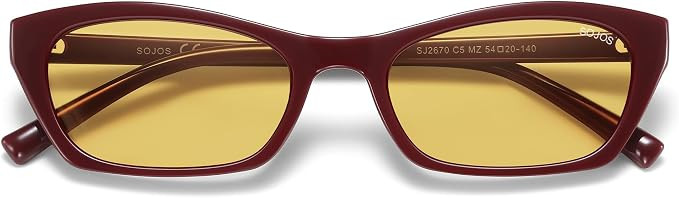 SOJOS Trendy Cat Eye Polarized Sunglasses for Women Men, Retro 90s Y2K Small Thin Rectangle Sunni... | Amazon (US)