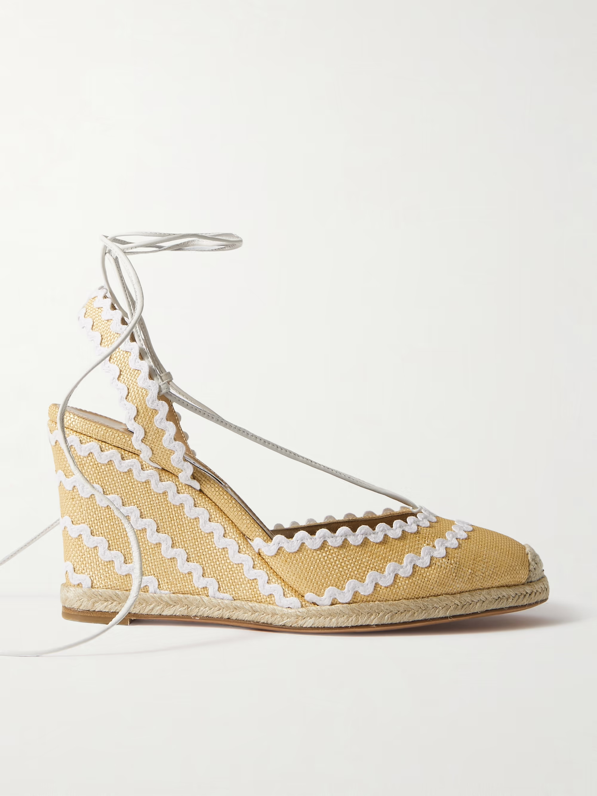 Ric Rac 85 raffia wedge espadrilles | NET-A-PORTER (US)
