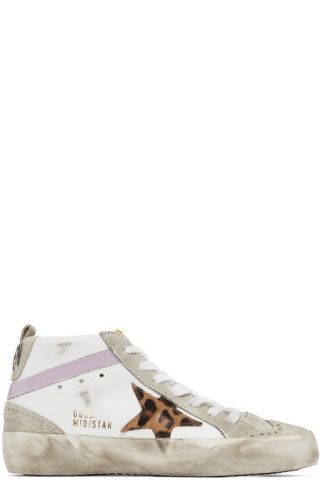 SSENSE Exclusive White & Grey Mid Star Classic Sneakers | SSENSE