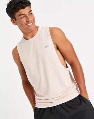 ASOS 4505 icon training sleeveless t-shirt with dropped armhole in pink | ASOS (Global)