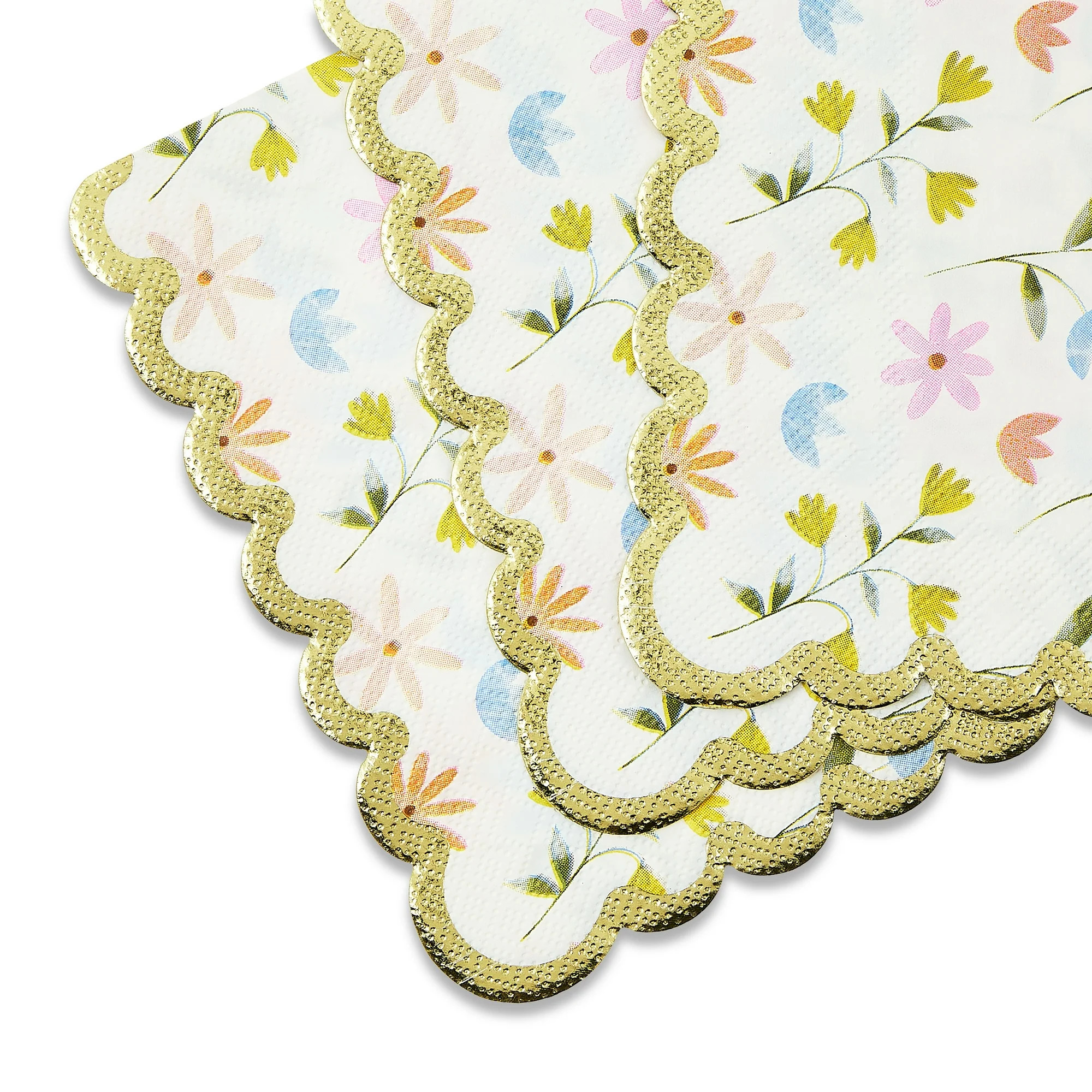 Easter Multicolor Floral Scallop Edge Disposable Paper Napkins, 6.5 in x 6.5 in, 16 Count, by Way... | Walmart (US)