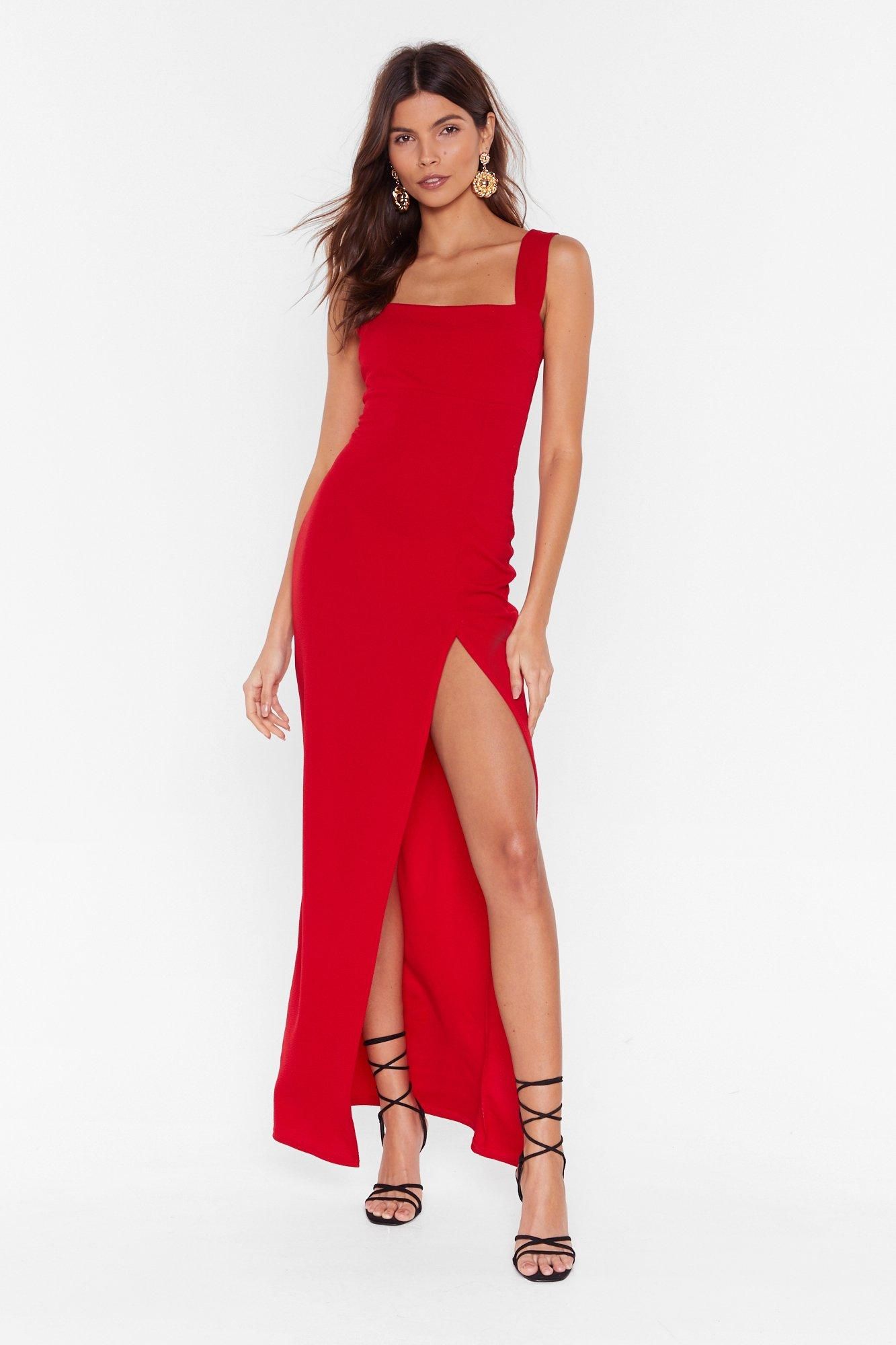 Womens Red Maxi Dress with Square Neck | NastyGal (US & CA)
