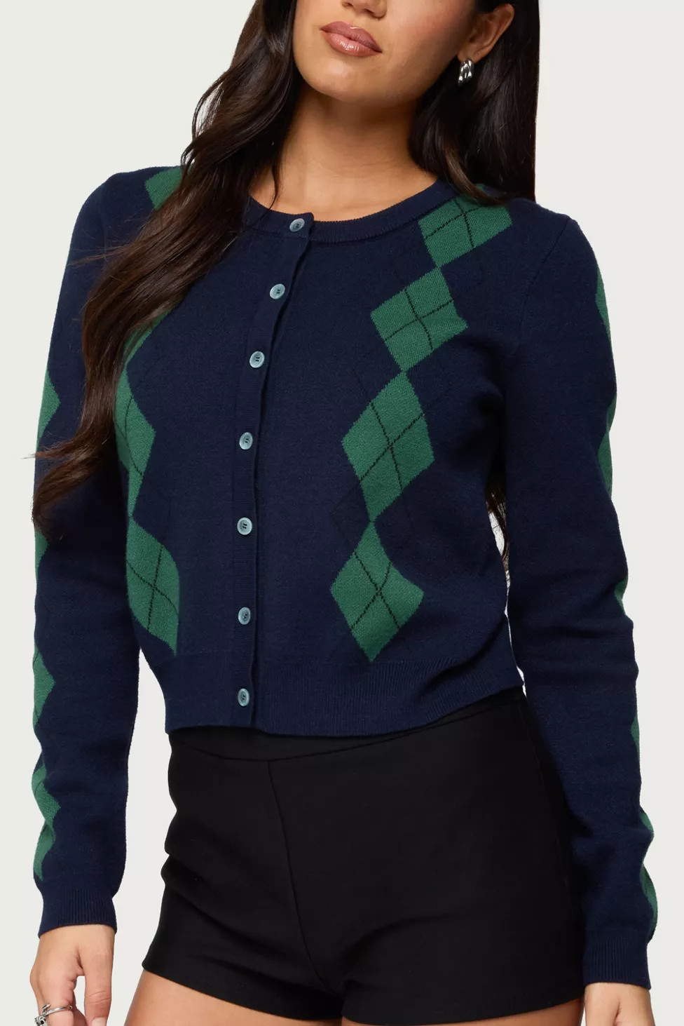 Edikted Farren Argyle Cardigan | Urban Outfitters (US and RoW)