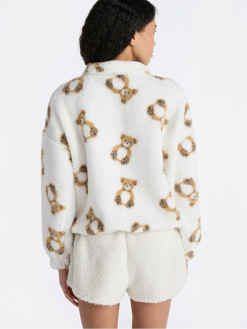 No Boundaries Plush Half-Zip Pullover, Women's | Walmart (US)