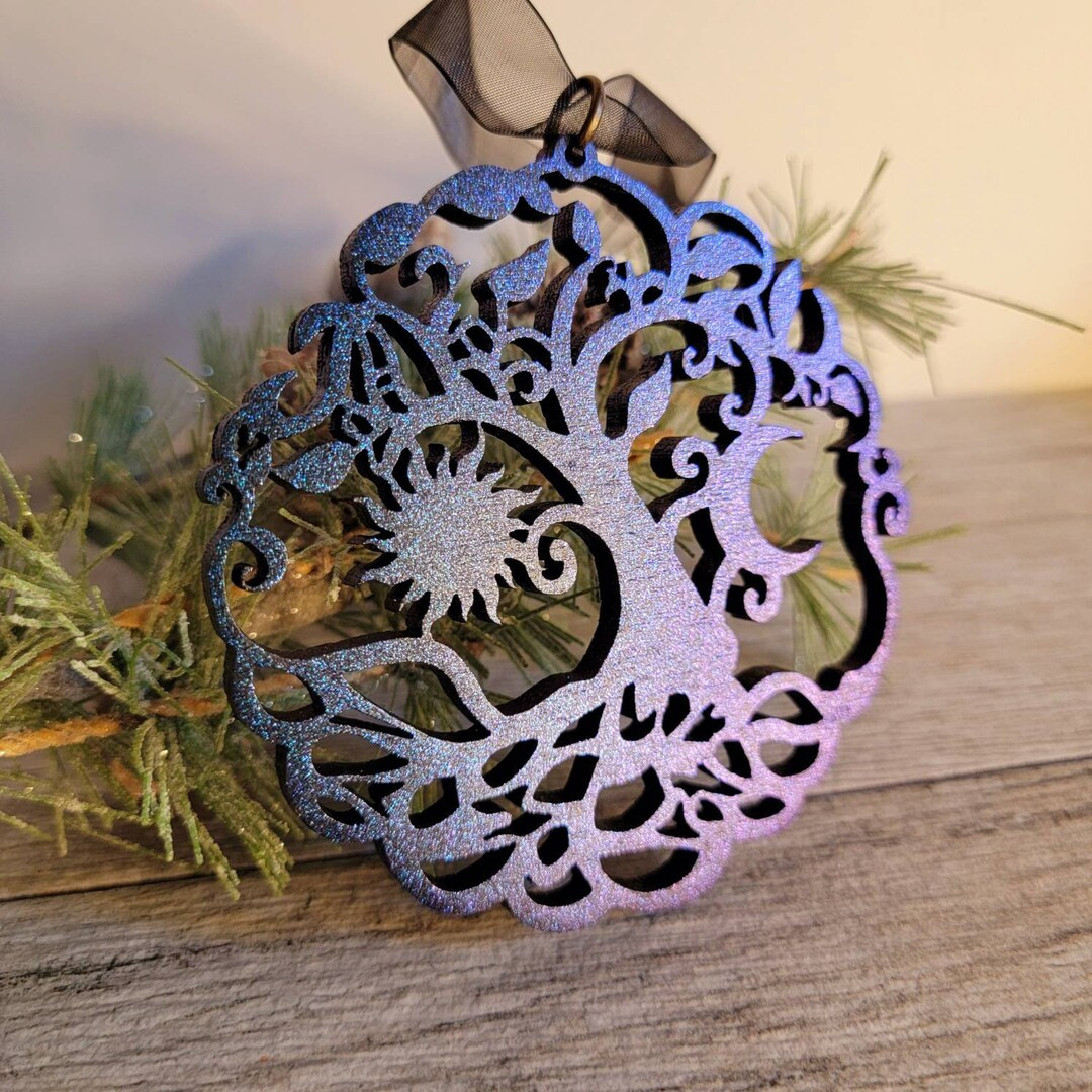 Tree of Life Ornament Moon and Sun Ornament Wooden Ornaments - Etsy | Etsy (US)