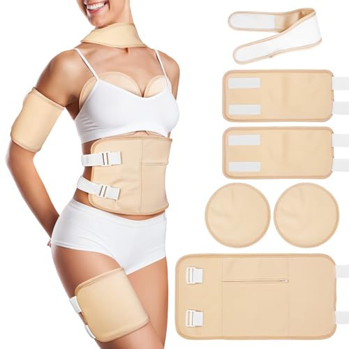 Castor Oil Pack Wrap, Organic Cotton Castor Oil Wrap 6pcs Reusable Castor Oil Packs Kit for Women Stomach Liver Detox Breast Knees Feet Legs with Heating | Amazon (US)