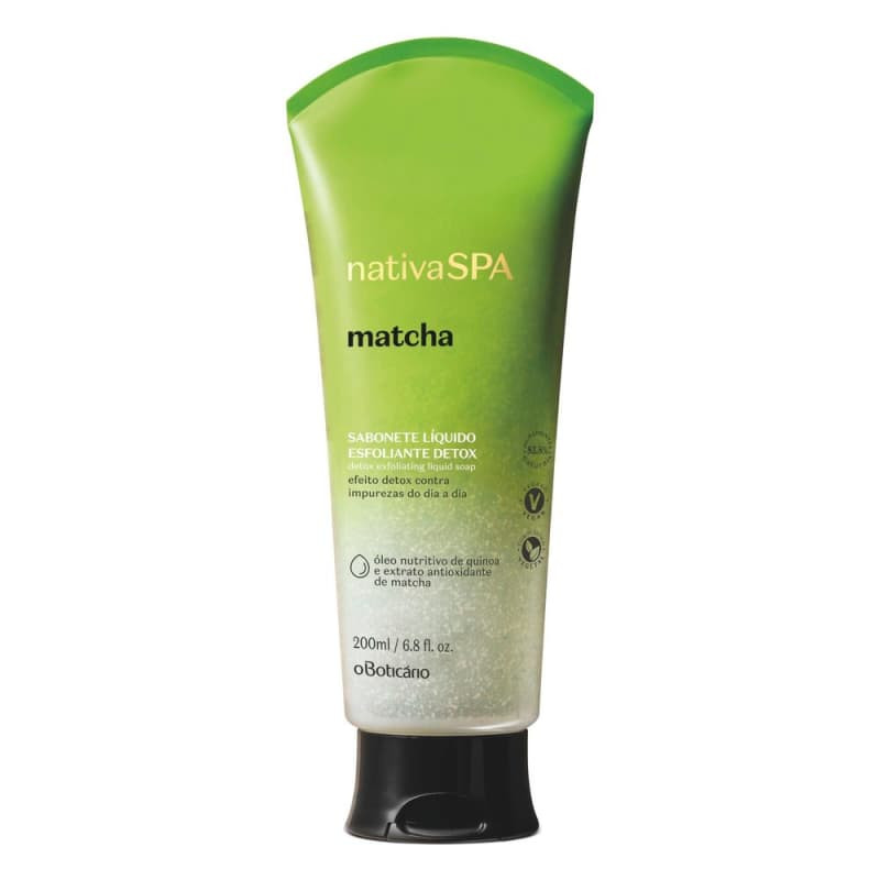 Nativa Spa Sabonete Líquido Esfoliante Detox Matcha, 200 ml | oBoticario (BR)