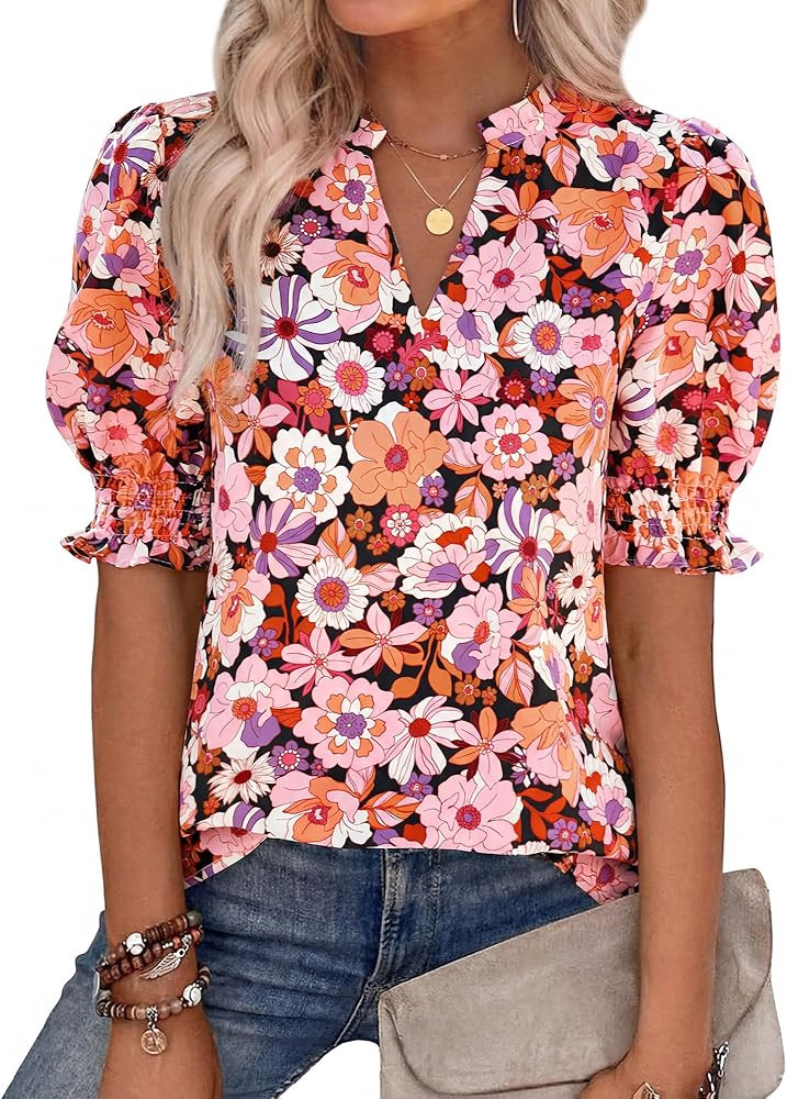 BTFBM Summer Blouses for Women 2026 Boho Floral Tops | Amazon (US)