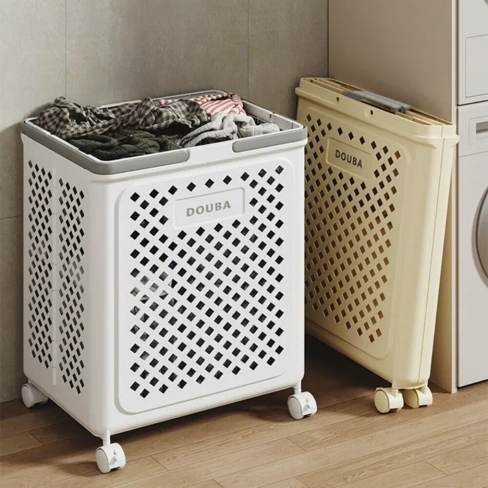 Rebrilliant Collapsible Laundry Basket With Wheel Foldable Portable Hamper For Dirty Clothes & Re... | Wayfair North America