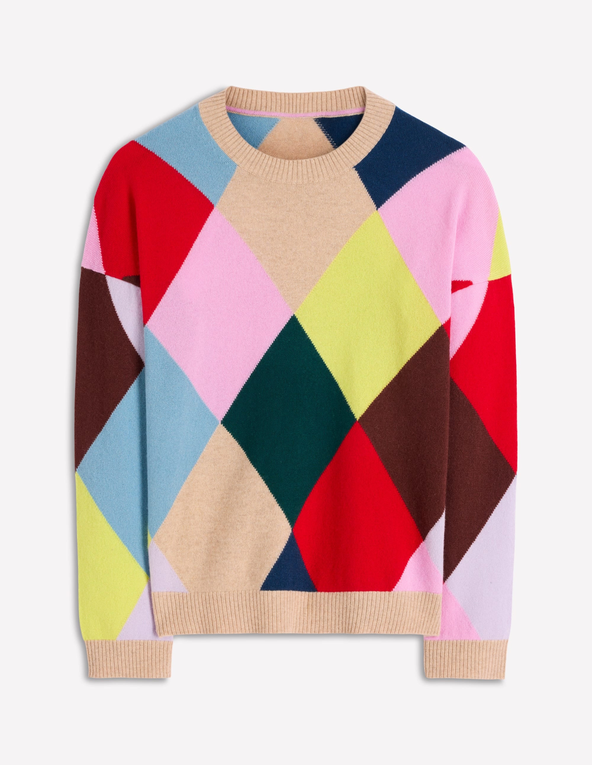 Anastasia Cashmere Sweater-Multi Harlequin Jumper | Boden (US)