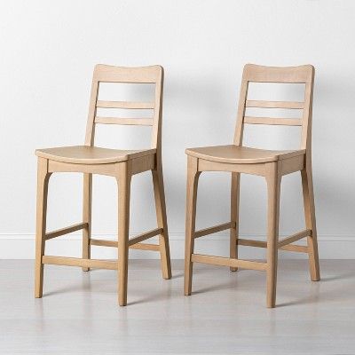 2pk Wood Ladder Back Counter Stool - Hearth & Hand™ with Magnolia | Target