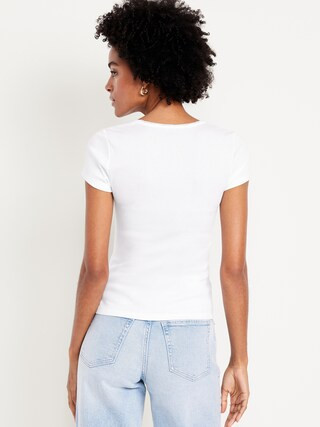 Square-Neck Ribbed T-Shirt | Old Navy (US)