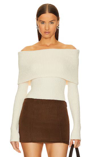 Namir Off Shoulder Sweater in Cream | Revolve Clothing (Global)