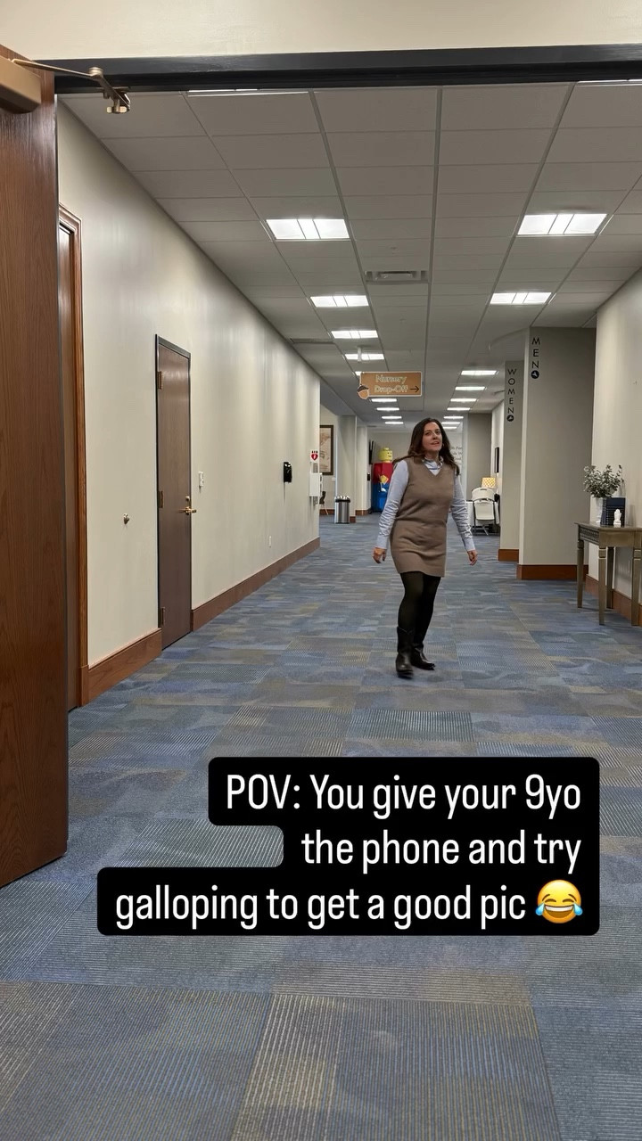 POV: You hand your 9-year-old the phone and suddenly you’re galloping down the hallway like it’s a runway 🏃🏻‍♀️😂

Mom life meets content creation.
Old Navy sweater dress = approved for sprints, meetings, and school pickup.

If you know, you KNOW.

#ChicUnderConstruction #MomLife #MillennialMom #OldNavyStyle #WorkwearReels OfficeOOTD RealLifeStyle AffordableFashion WorkingMomStyle POVReels

#LTKdayinmylife #LTKmomlife #LTKstorytime