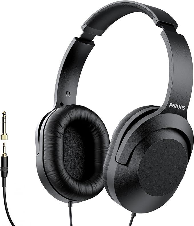 PHILIPS Over Ear Wired Stereo Headphones for Podcasts, Studio Monitoring and Recording Headset fo... | Amazon (US)