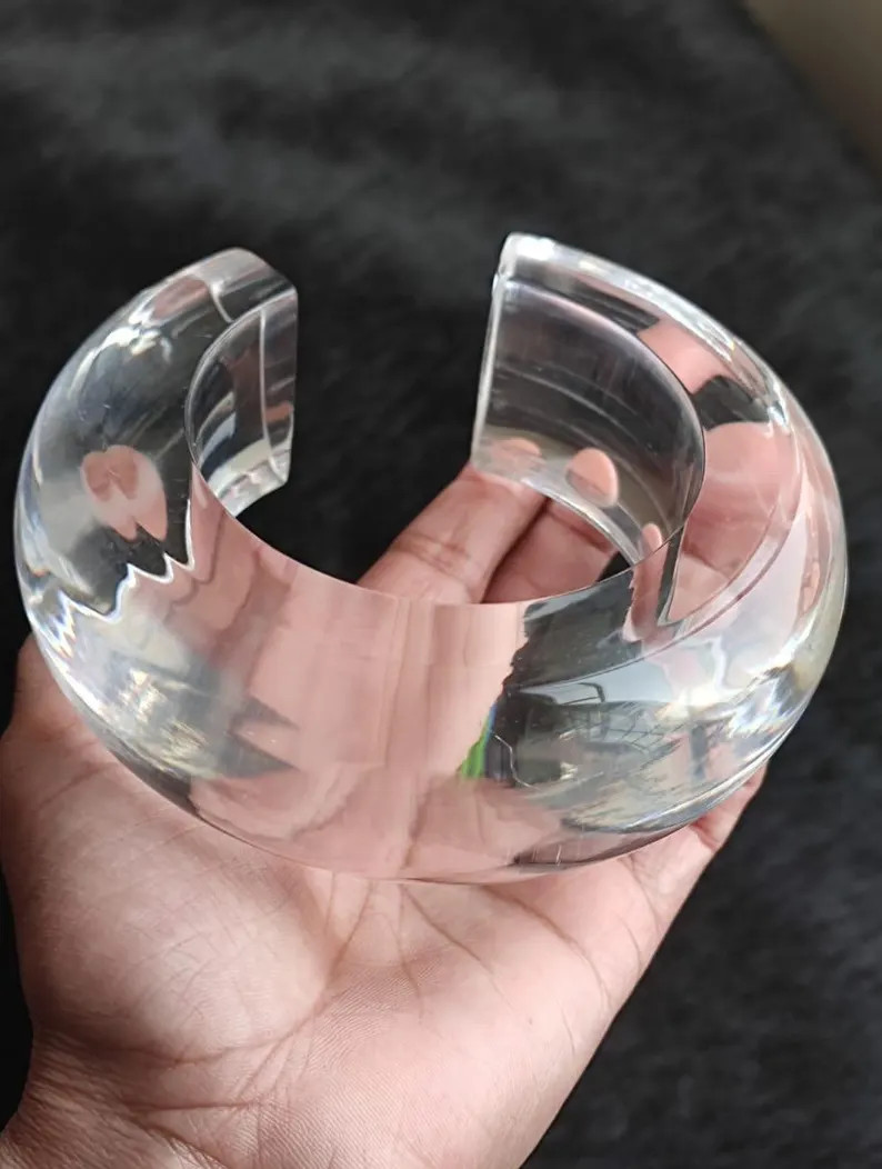 you will receive : 1 Piece of Transparent Resin Bangle Bracelet Large Size Cuff Bangle Chunky Res... | Etsy (US)