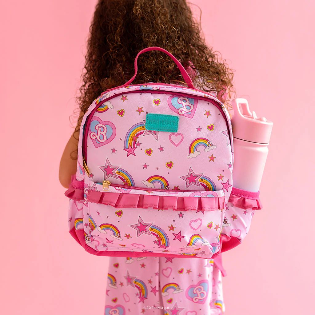 Pink Girls Mini Ruffled Backpack | Barbie™ Star Power | Posh Peanut