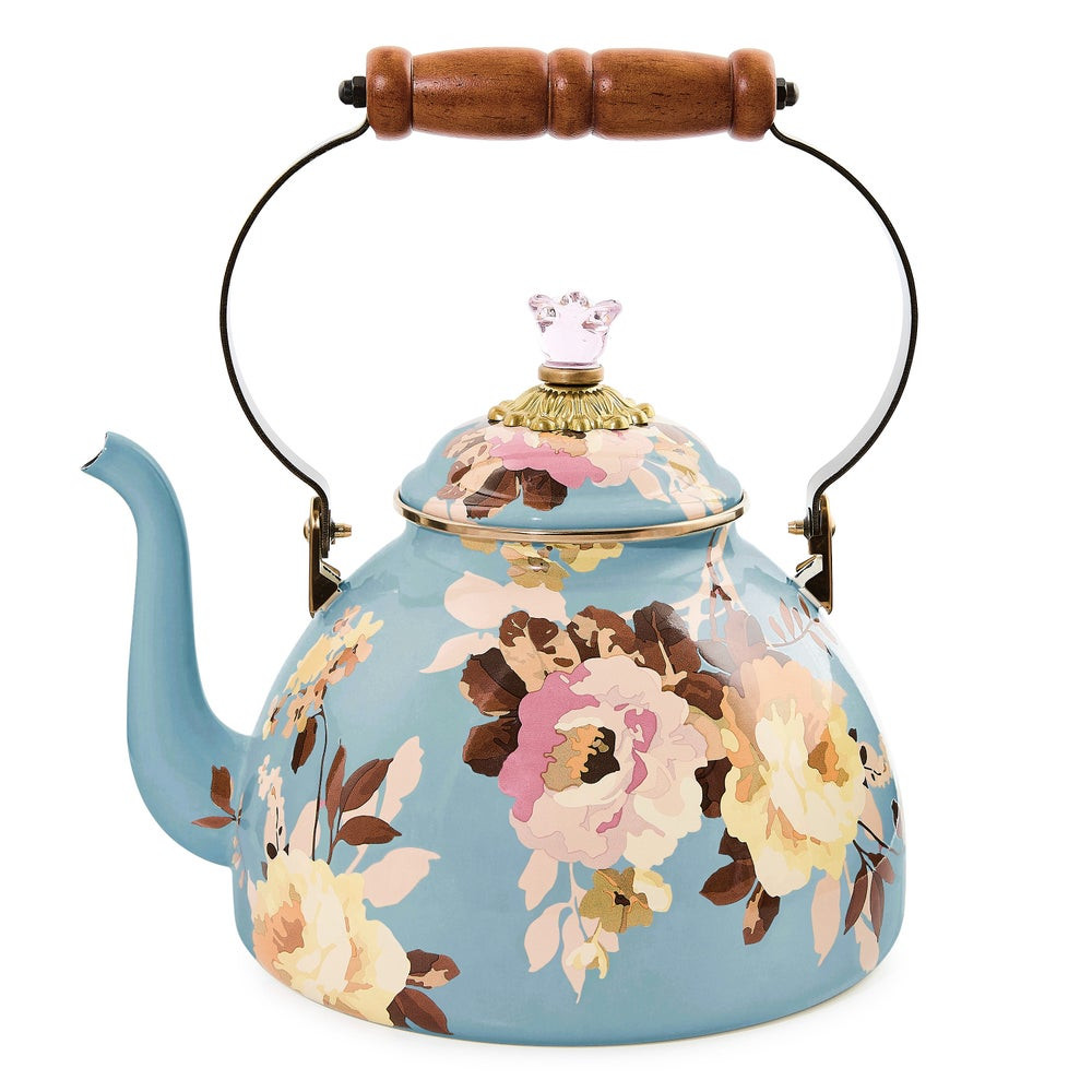 Wild Rose Slate 3 Quart Tea Kettle | MacKenzie-Childs