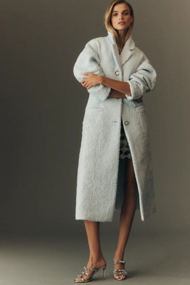 Maeve Tailored Bouclé Long Coat | Anthropologie (US)