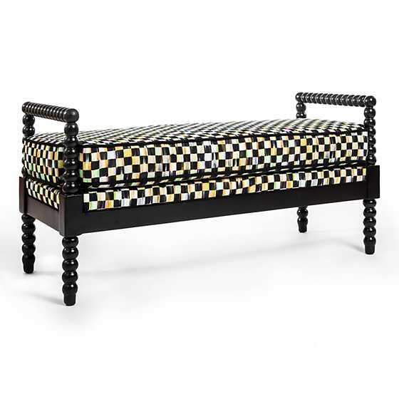 Spindle Check Outdoor Bench | MacKenzie-Childs