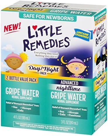 Little Remedies Gripe Water Pack; Day, 4 fl oz & Nighttime, 3 fl oz, Safe for Newborns, 2 Pack | Amazon (US)