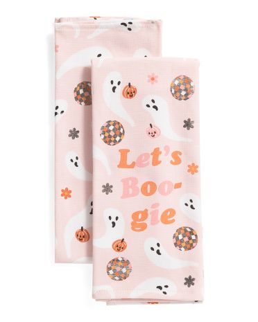 Set Of 2 Let's Boogie Kitchen Towels | Halloween | Marshalls | Marshalls