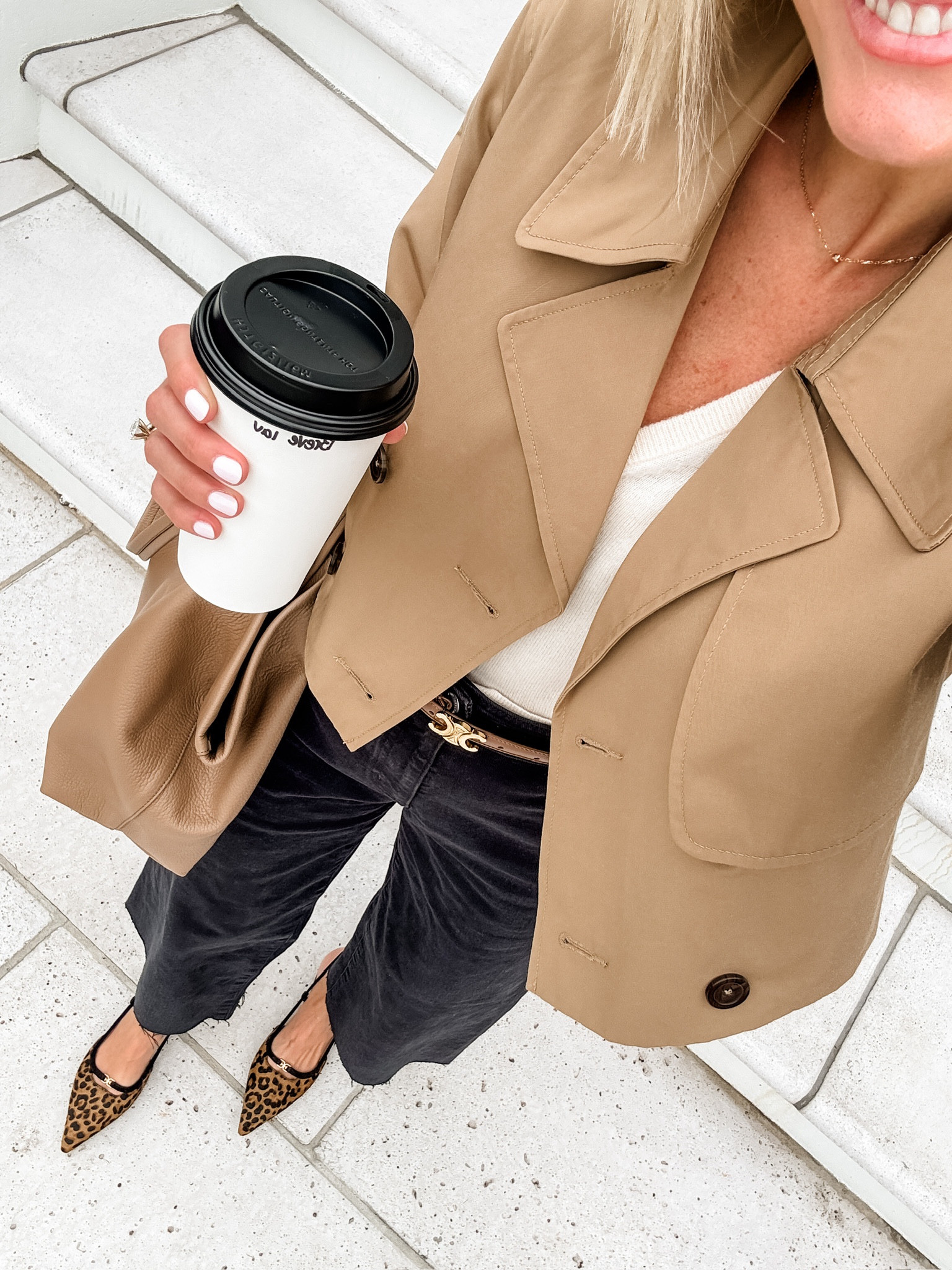 What I wore today! This cropped trench from Abercrombie is so great for this cooler weather! Wearing XS/2!

Loverly grey, wide leg denim, black denim, trench coat, sweater 

#LTKSeasonal #LTKStyleTip