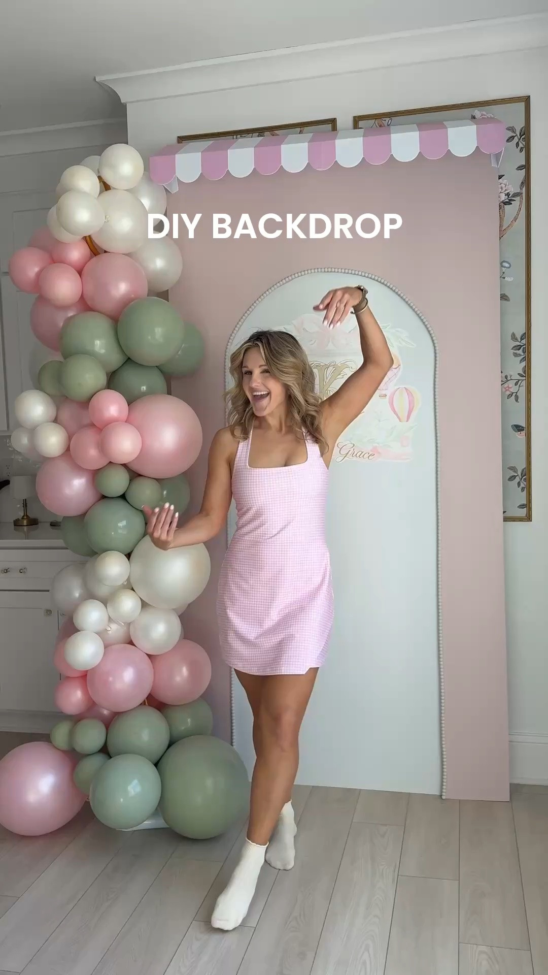 Paint is caitlin wilson x jolie “antique rose” and white is a basic white paint w primer built in from home depot
Diy foamboard backdrop supplies
Amazon balloon garland
Monogram
First birthday party
Grandmillenial

#LTKBaby #LTKdayinmylife #LTKHome