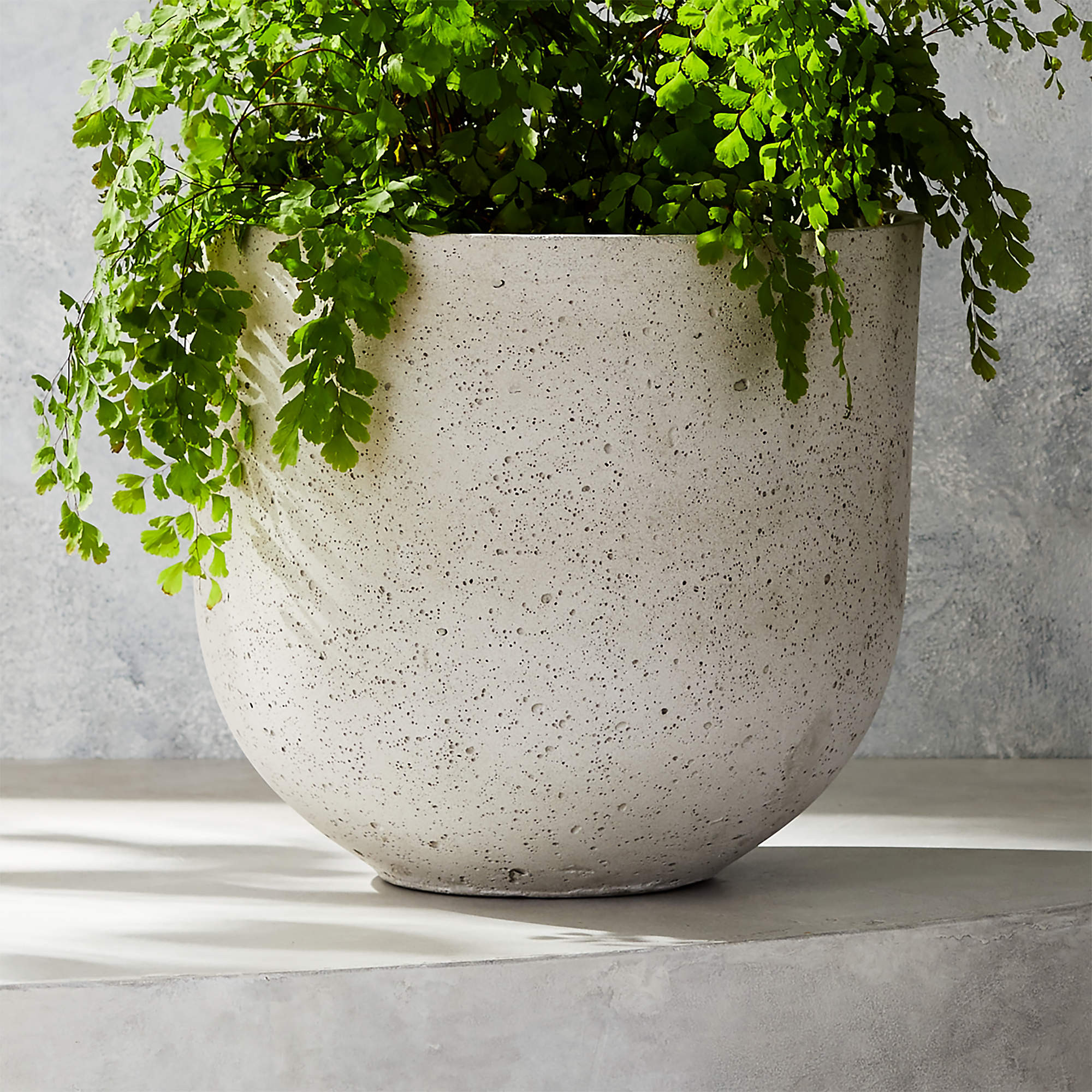 Seminyak Modern Grey Cement Outdoor Planter Small + Reviews | CB2 | CB2