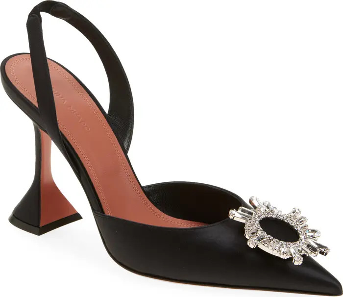 Amina Muaddi Begum Crystal Pointed Toe Slingback Pump (Women) | Nordstrom | Nordstrom