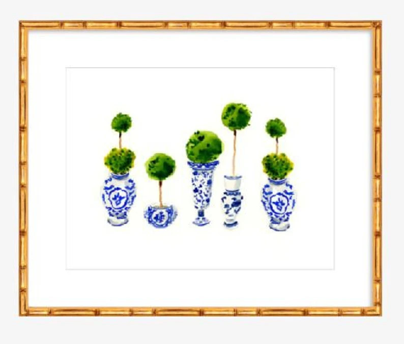 Art Print: Topiaries in a Ginger Jar | Etsy (US)