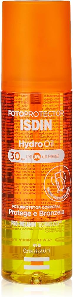 ISDIN HydroOil FPS 30 - Protetor Solar e Bronzeador Corporal Bifásico, 200ml | Amazon (BR)