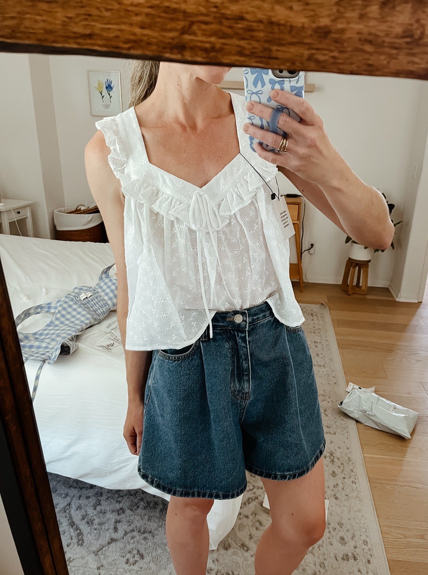 Love this little eyelet top for summer. It’s slightly cropped and flowy. Wearing a small but just exchanged for an XS for a closer fit. Under $150 and machine washable!

#LTKSeasonal