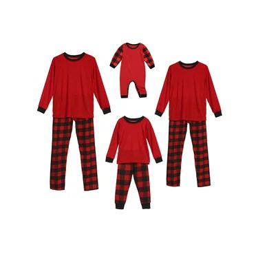 Holiday Time Infants Matching Family Red Flannel One-Piece Pajamas | Walmart (US)