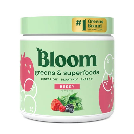 Bloom Nutrition Greens & Superfoods Powder, for Digestive Health, Mixed Berry, 30 Servings | Walmart (US)
